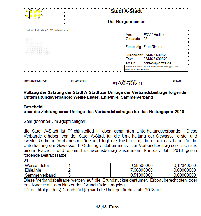 Bescheide erstellen und ausdrucken