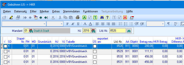 Übergabe an das HKR