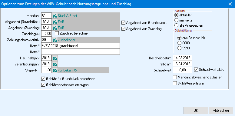 Tarife und Gebühren erfassen